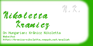 nikoletta kranicz business card