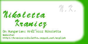 nikoletta kranicz business card